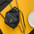 YSL 672609 Joe Backpack In Lam¨¦ Leather Black