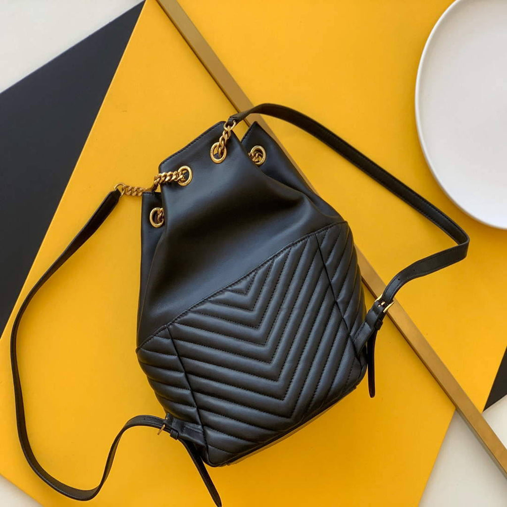 YSL 672609 Joe Backpack In Lam¨¦ Leather Black