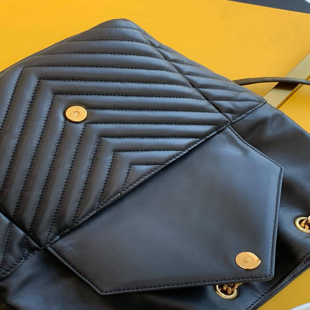 YSL 672609 Joe Backpack In Lam¨¦ Leather Black