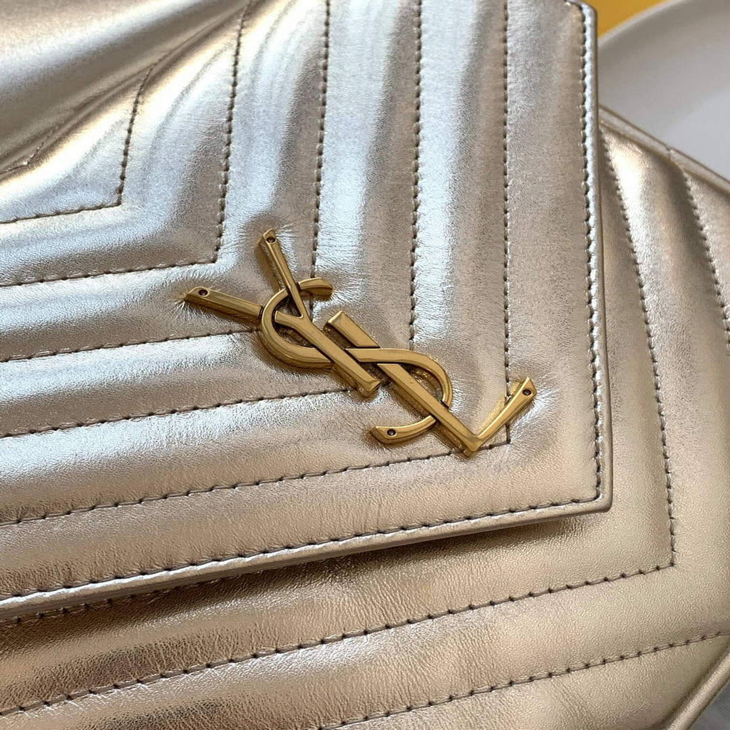 YSL 672609 Joe Backpack In Lam¨¦ Leather Gold