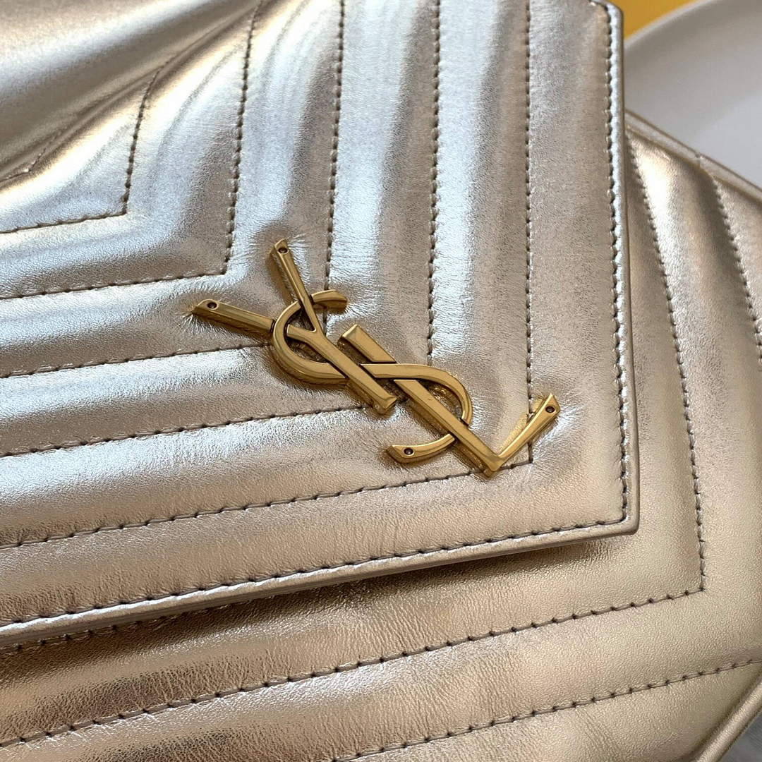 YSL 672609 Joe Backpack In Lam¨¦ Leather Gold