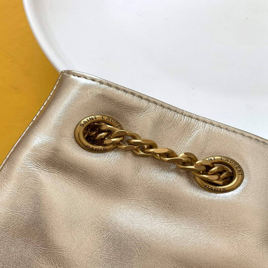 YSL 672609 Joe Backpack In Lam¨¦ Leather Gold