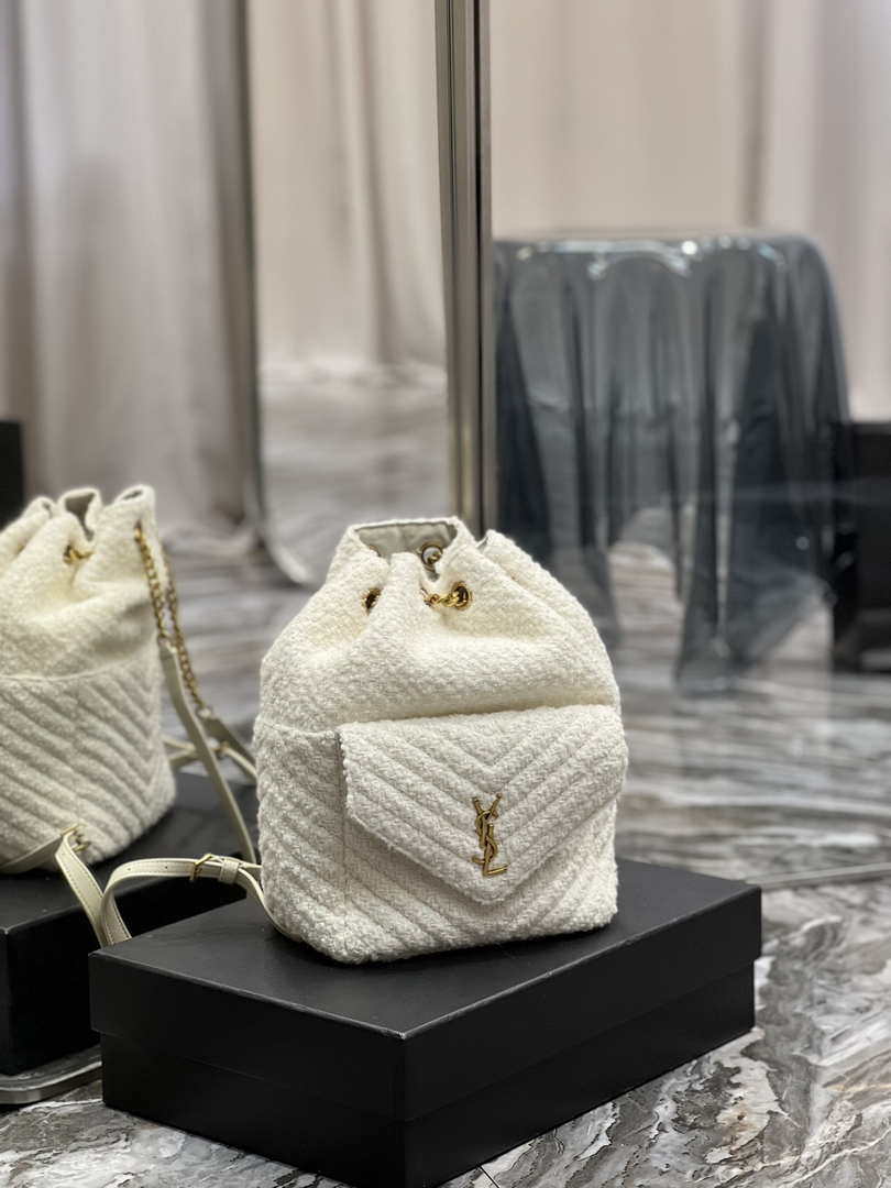 YSL 672609 Joe Backpack In Woolen White - Default Title - View 2