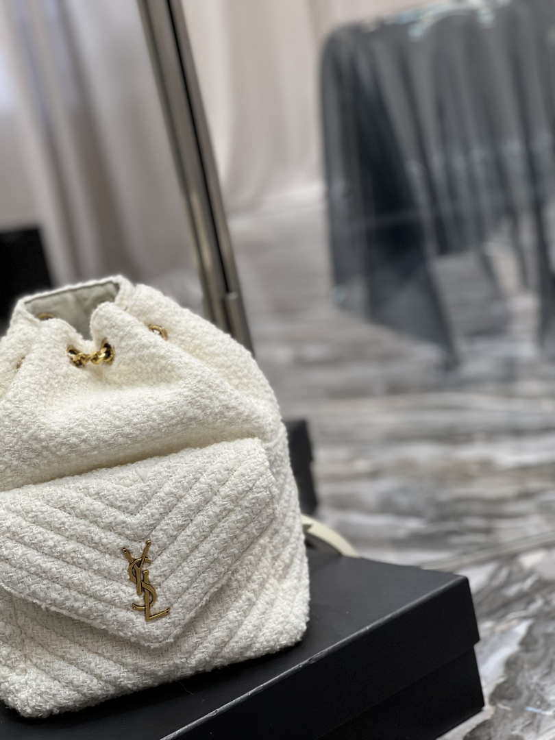 YSL 672609 Joe Backpack In Woolen White - Default Title - View 3