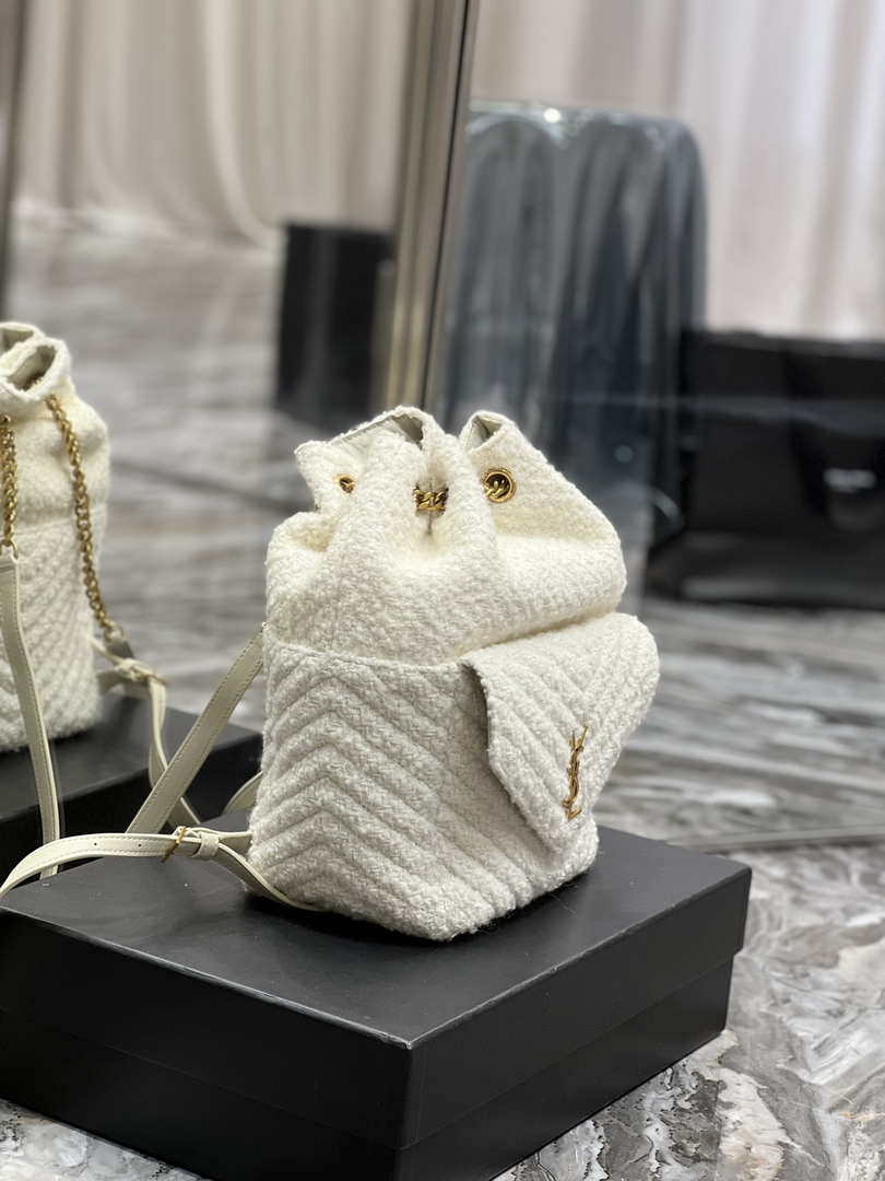 YSL 672609 Joe Backpack In Woolen White - Default Title - View 4
