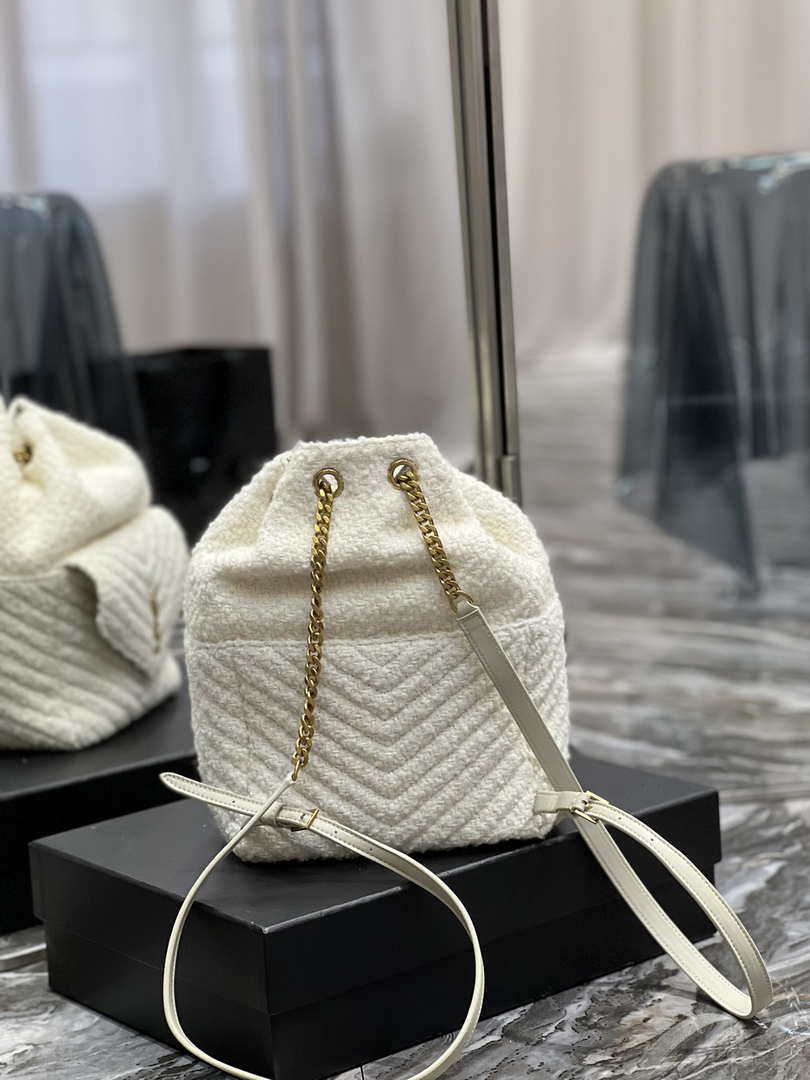 YSL 672609 Joe Backpack In Woolen White - Default Title - View 5