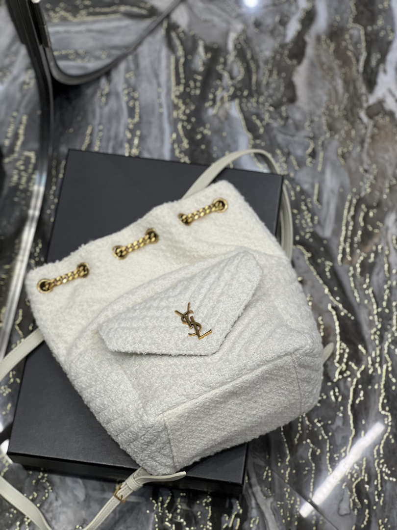 YSL 672609 Joe Backpack In Woolen White
