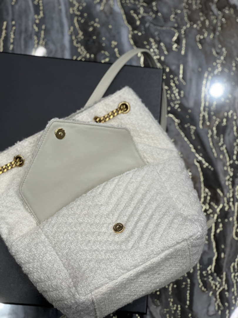 YSL 672609 Joe Backpack In Woolen White - Default Title - View 9