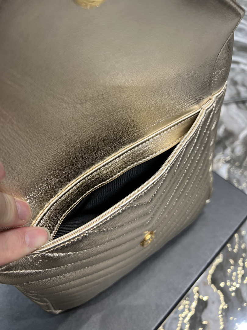 YSL 672609 Yves Saint Laurent Joe Backpack In Lambskin Gold - Default Title - View 7