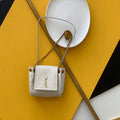 YSL 672738 Monogram Mini Nolita In Lam¨¦ Leather White