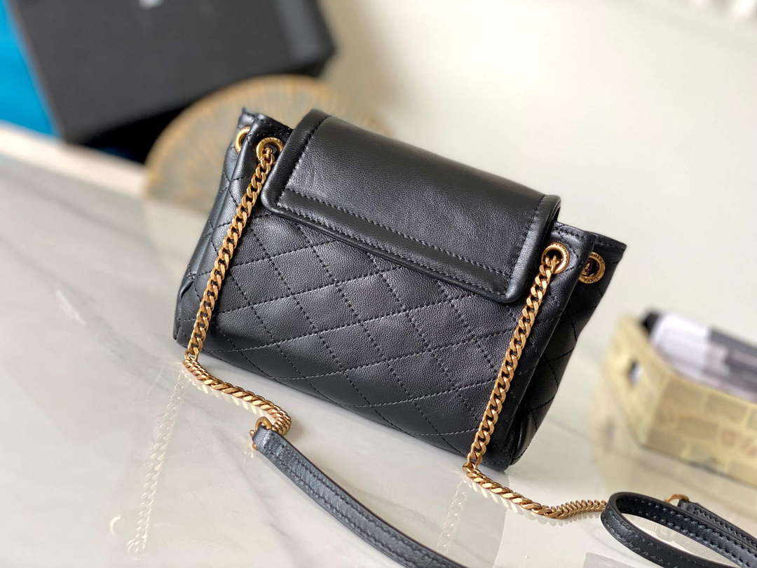 YSL 6727381 Mini Nolita In Lambskin Bag Black