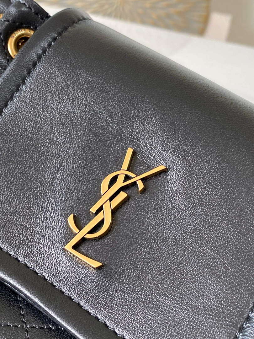 YSL 6727381 Mini Nolita In Lambskin Bag Black