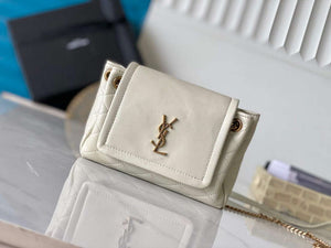 YSL 6727381 Mini Nolita In Lambskin Bag White - Default Title - View 1