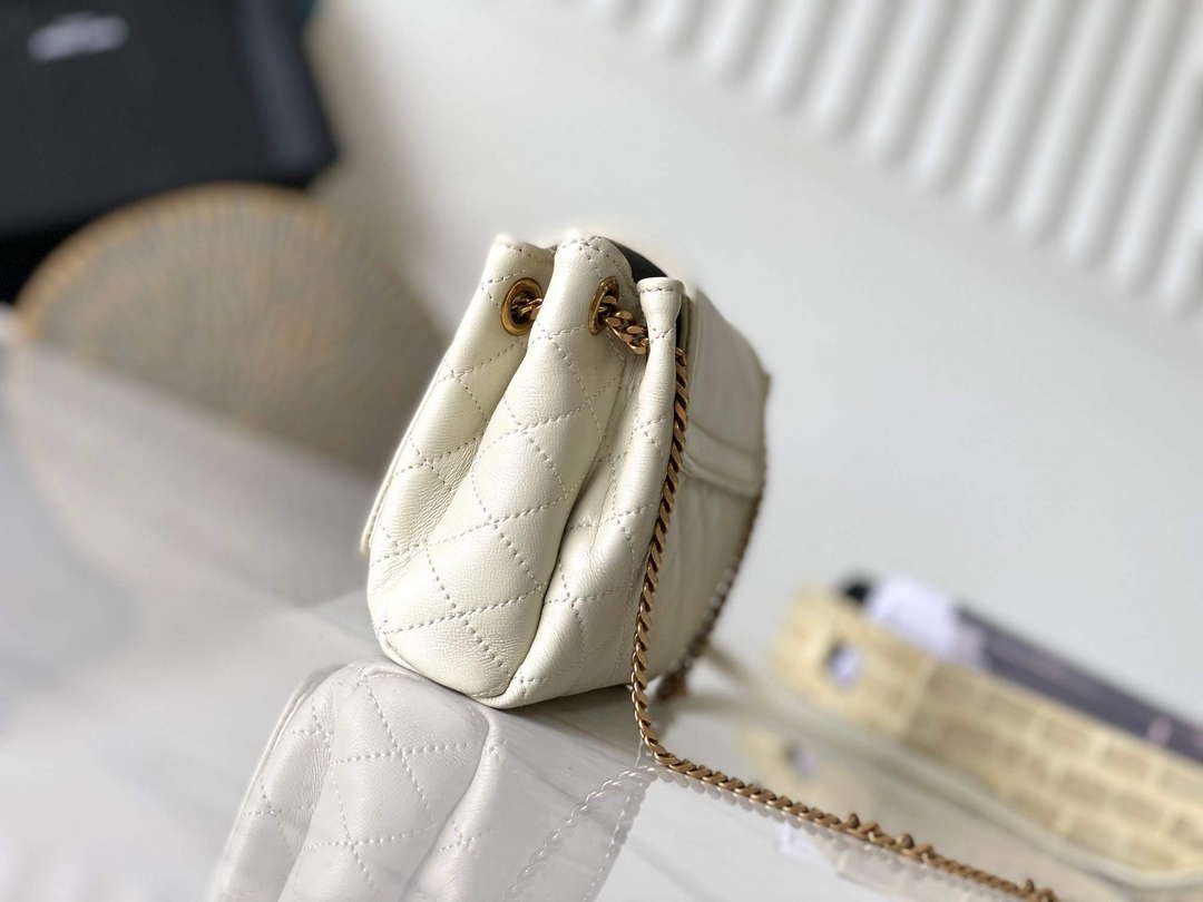 YSL 6727381 Mini Nolita In Lambskin Bag White - Default Title - View 2