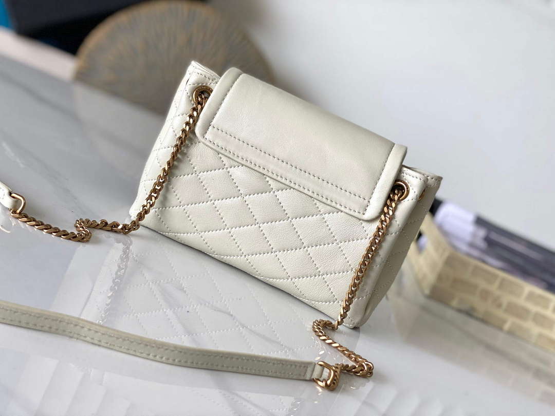 YSL 6727381 Mini Nolita In Lambskin Bag White