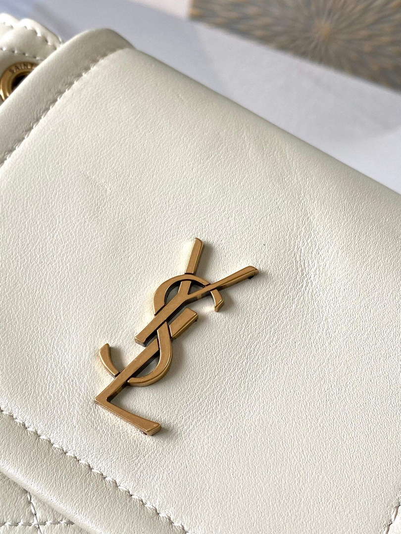 YSL 6727381 Mini Nolita In Lambskin Bag White