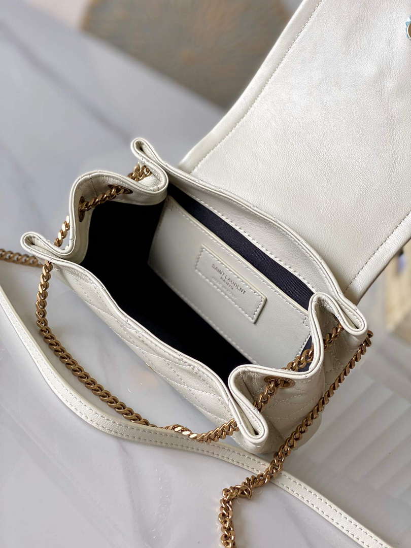 YSL 6727381 Mini Nolita In Lambskin Bag White - Default Title - View 8