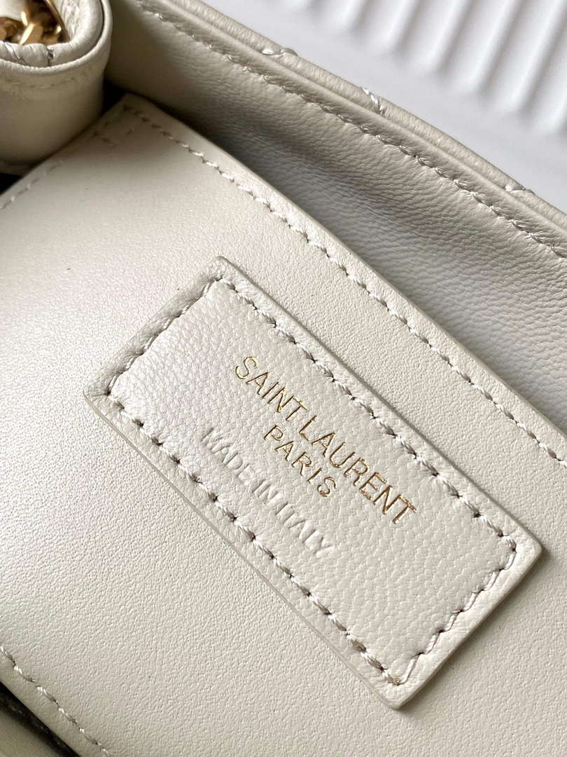 YSL 6727381 Mini Nolita In Lambskin Bag White