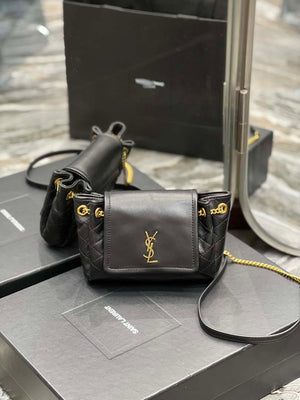 YSL 6727381 Mini Nolita In Lambskin Black - Default Title - View 1