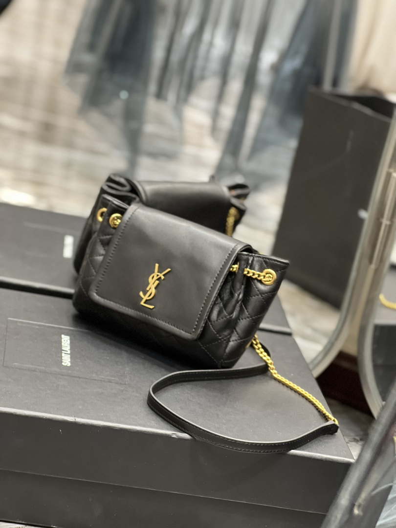 YSL 6727381 Mini Nolita In Lambskin Black - Default Title - View 2