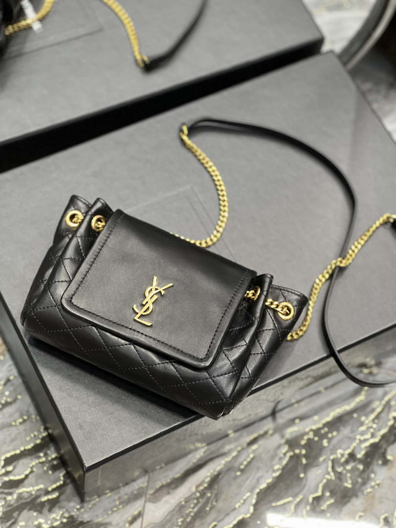 YSL 6727381 Mini Nolita In Lambskin Black - Default Title - View 6