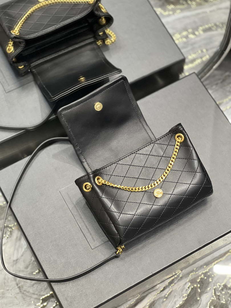 YSL 6727381 Mini Nolita In Lambskin Black