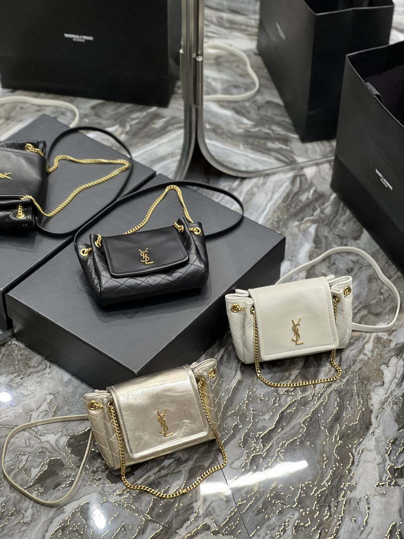 YSL 6727381 Mini Nolita In Lambskin Black