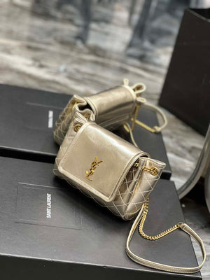 YSL 6727381 Mini Nolita In Lambskin Gold - Default Title - View 12
