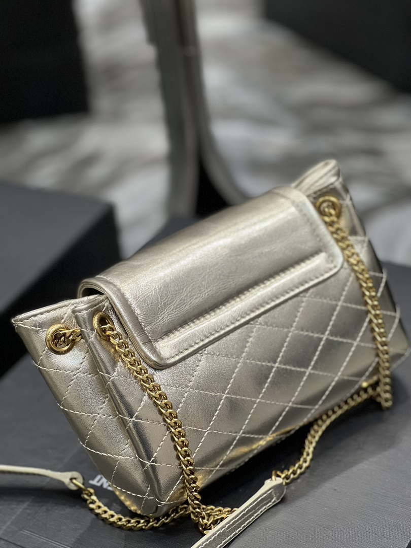 YSL 6727381 Mini Nolita In Lambskin Gold