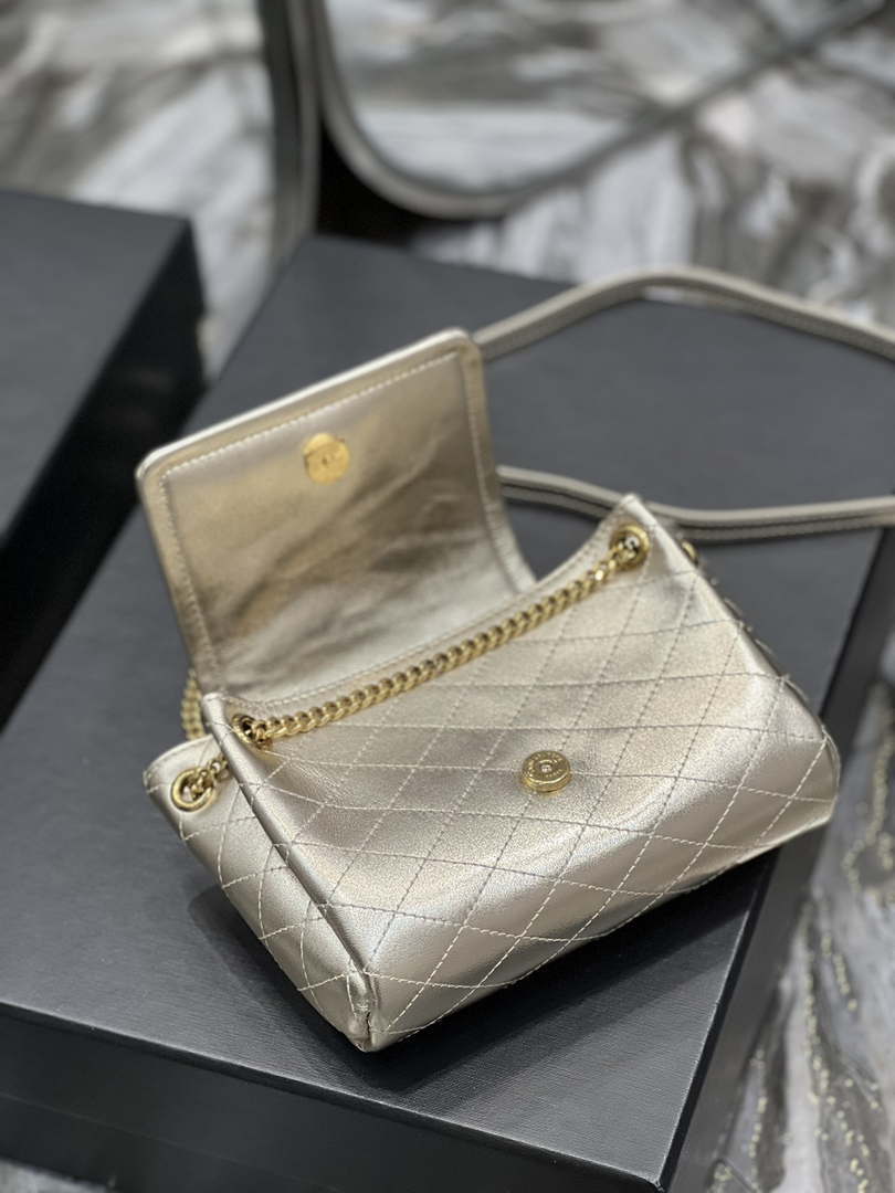 YSL 6727381 Mini Nolita In Lambskin Gold