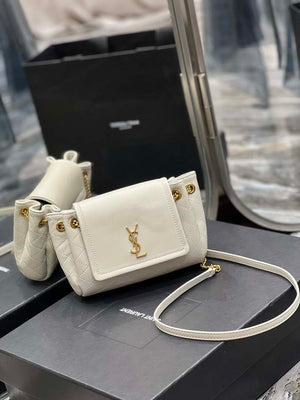 YSL 6727381 Mini Nolita In Lambskin White - Default Title - View 2