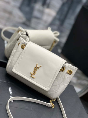 YSL 6727381 Mini Nolita In Lambskin White - Default Title - View 3