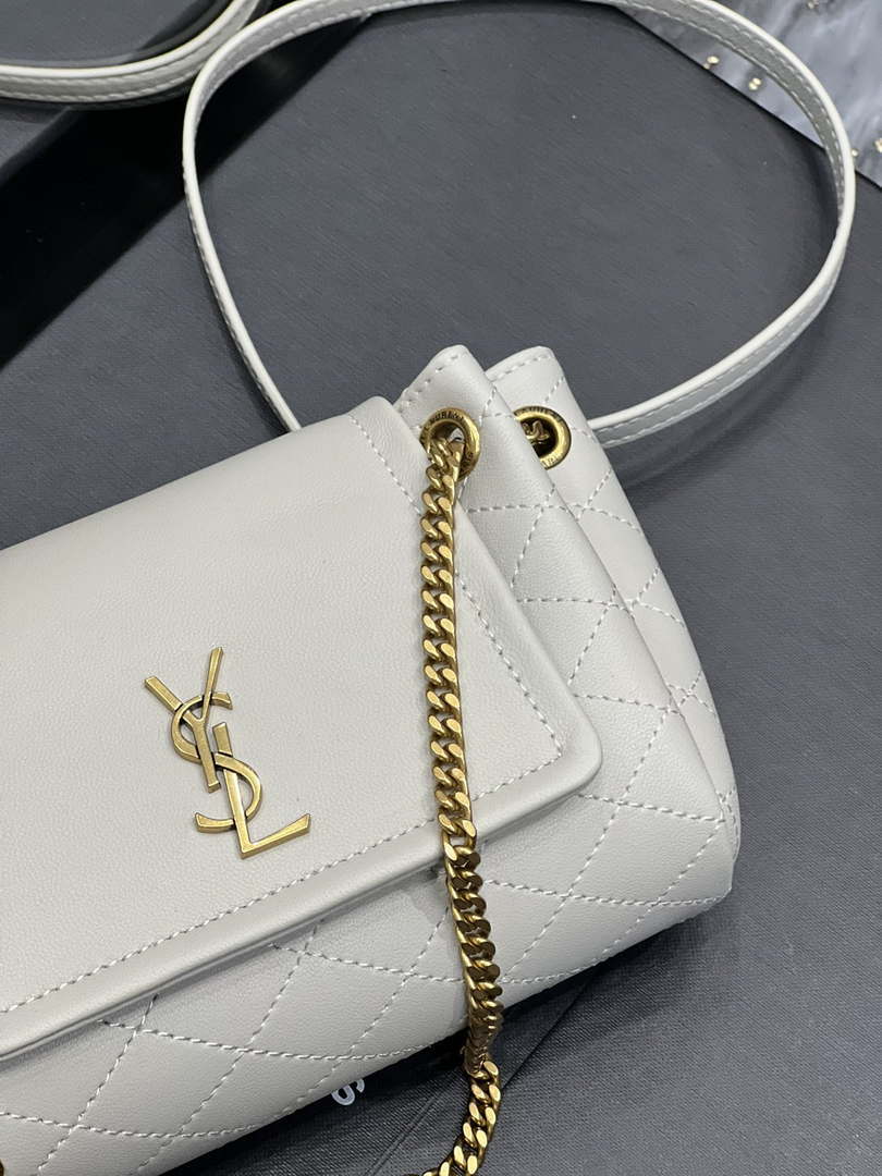 YSL 6727381 Mini Nolita In Lambskin White - Default Title - View 5
