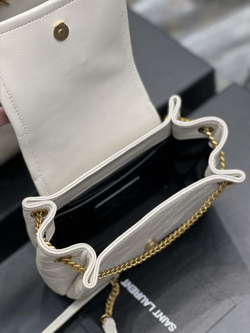YSL 6727381 Mini Nolita In Lambskin White