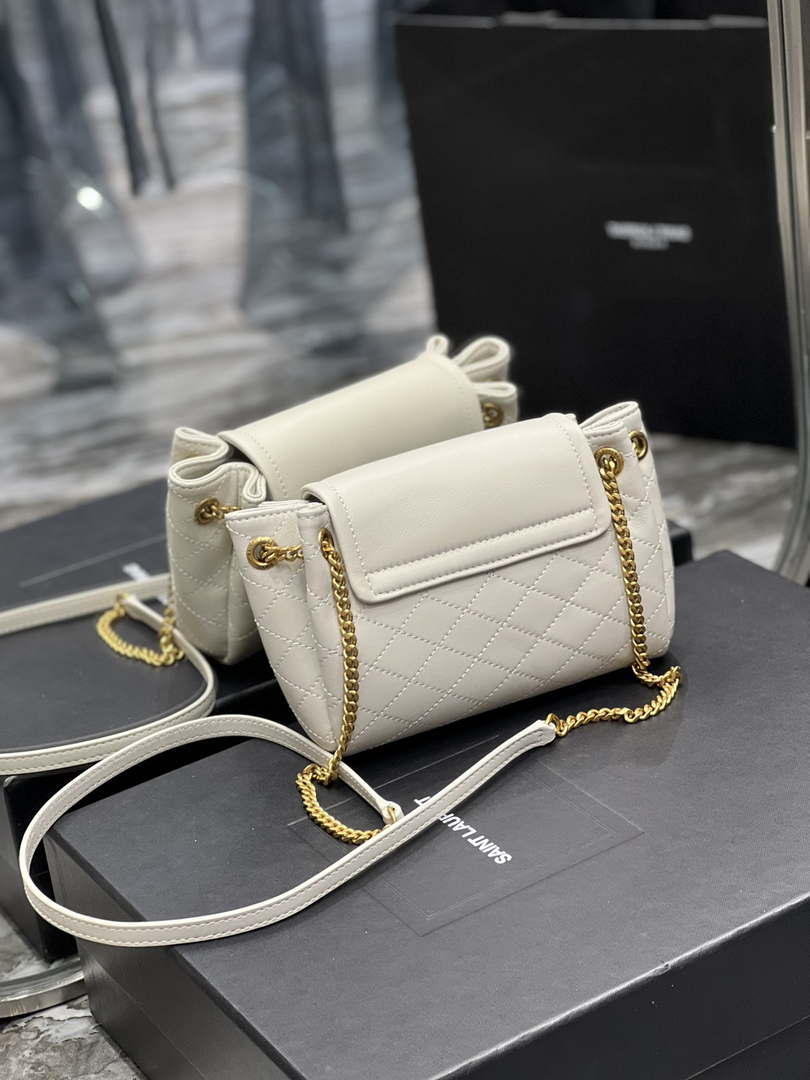 YSL 6727381 Mini Nolita In Lambskin White