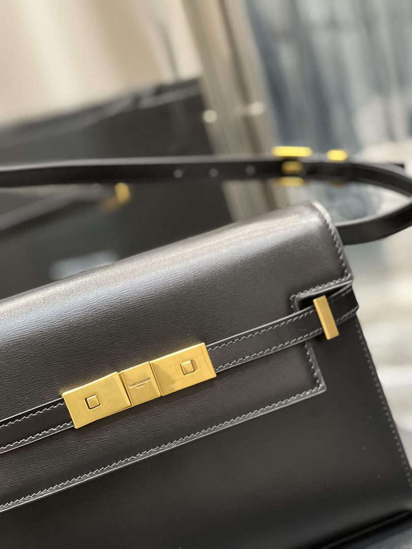 YSL 675626 Manhattan Small Shoulder Bag In Box Saint Laurent Leather Black - Default Title - View 10