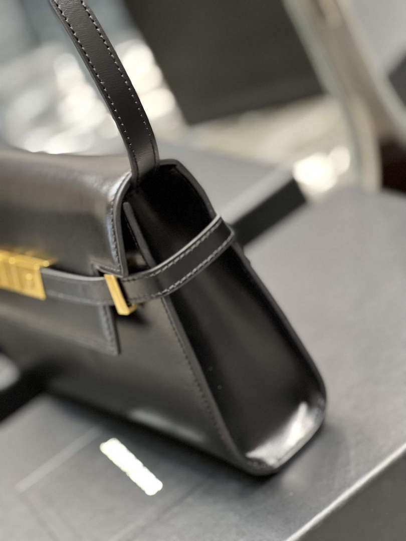 YSL 675626 Manhattan Small Shoulder Bag In Box Saint Laurent Leather Black