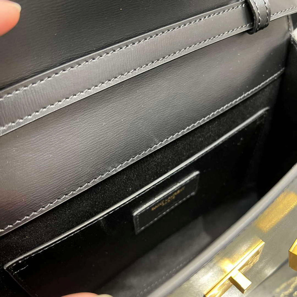 YSL 675626 Manhattan Small Shoulder Bag In Box Saint Laurent Leather Black