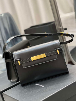 YSL 675626 Manhattan Small Shoulder Bag In Box Saint Laurent Leather Black - Default Title - View 2