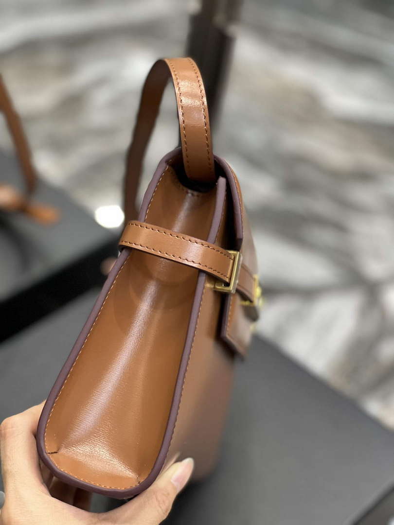 YSL 675626 Manhattan Small Shoulder Bag In Box Saint Laurent Leather Caramel