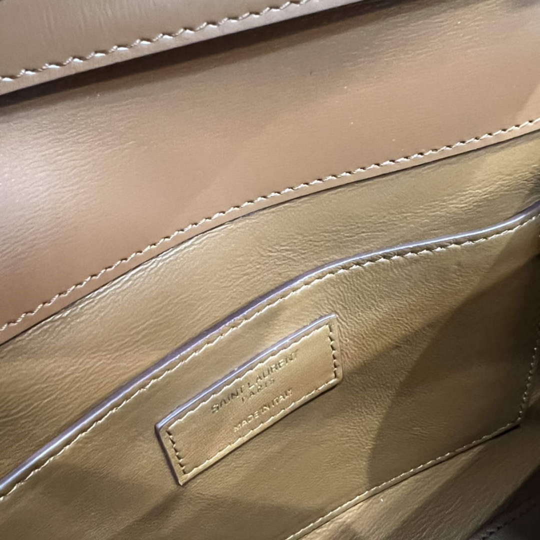 YSL 675626 Manhattan Small Shoulder Bag In Box Saint Laurent Leather Caramel