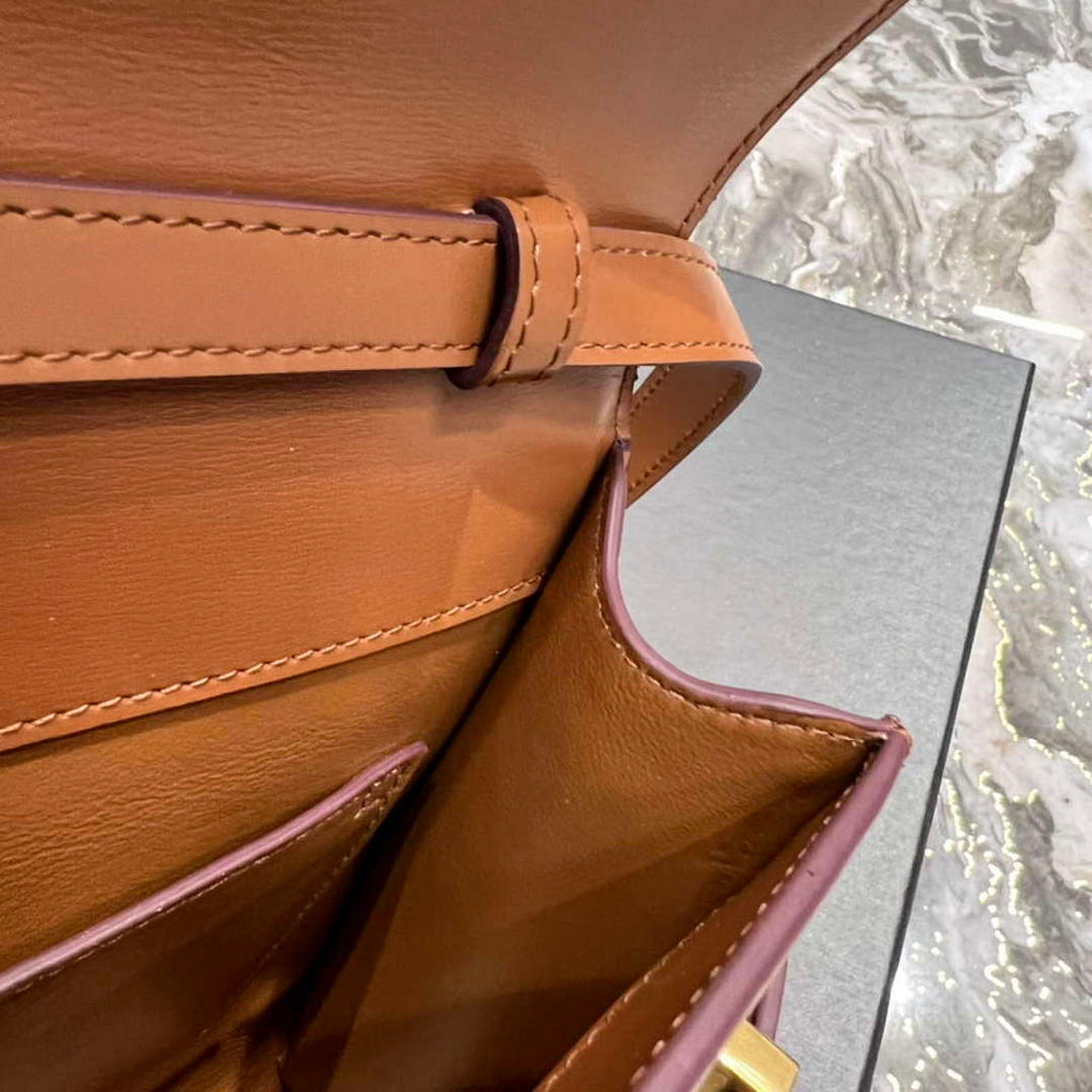 YSL 675626 Manhattan Small Shoulder Bag In Box Saint Laurent Leather Caramel