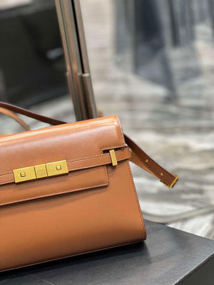 YSL 675626 Manhattan Small Shoulder Bag In Box Saint Laurent Leather Caramel - Default Title - View 3
