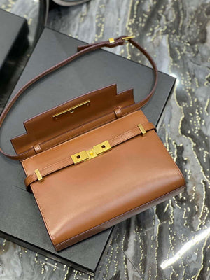 YSL 675626 Manhattan Small Shoulder Bag In Box Saint Laurent Leather Caramel - Default Title - View 8