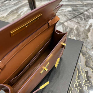 YSL 675626 Manhattan Small Shoulder Bag In Box Saint Laurent Leather Caramel - Default Title - View 9