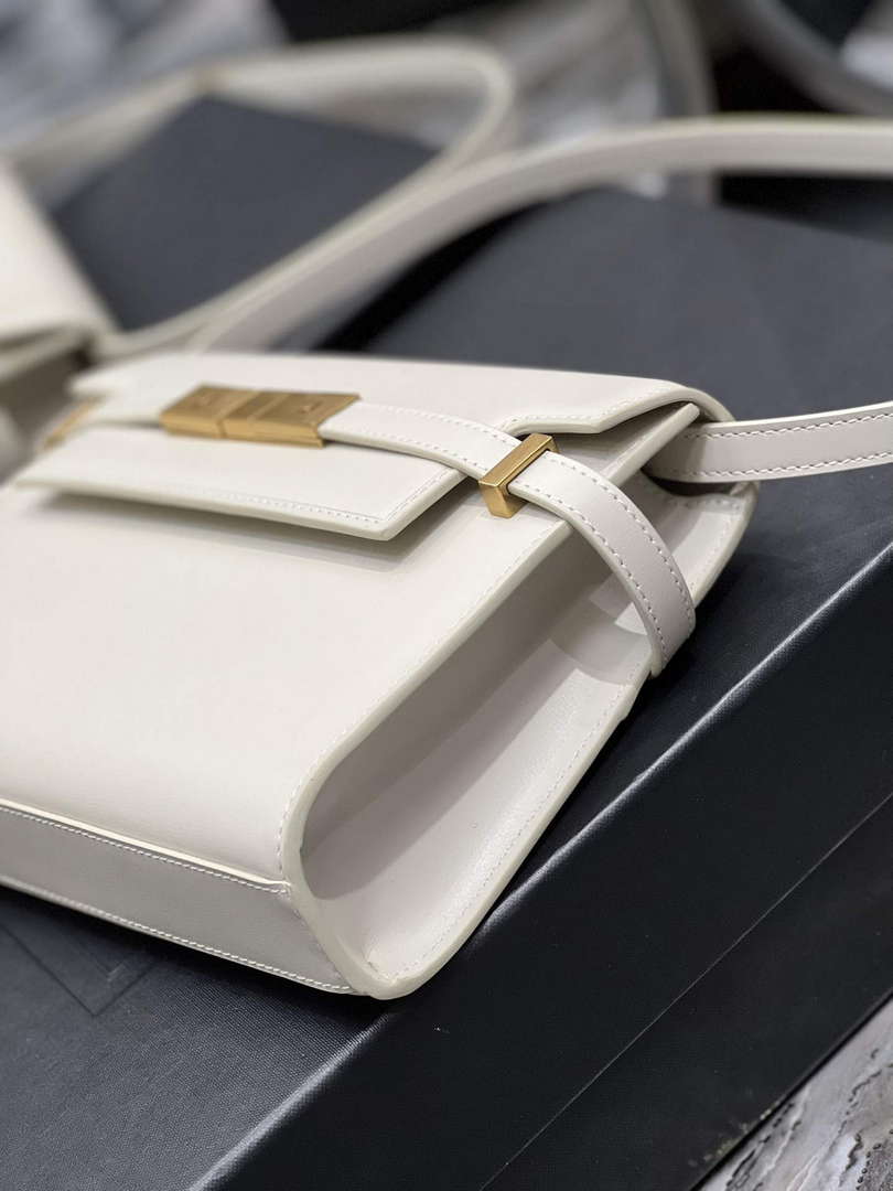 YSL 675626 Manhattan Small Shoulder Bag In Box Saint Laurent Leather White - Default Title - View 10