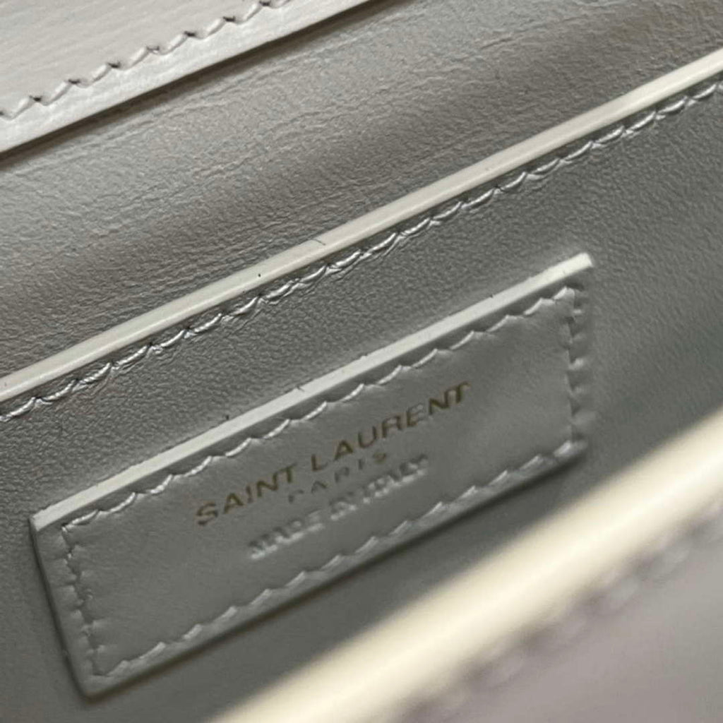 YSL 675626 Manhattan Small Shoulder Bag In Box Saint Laurent Leather White