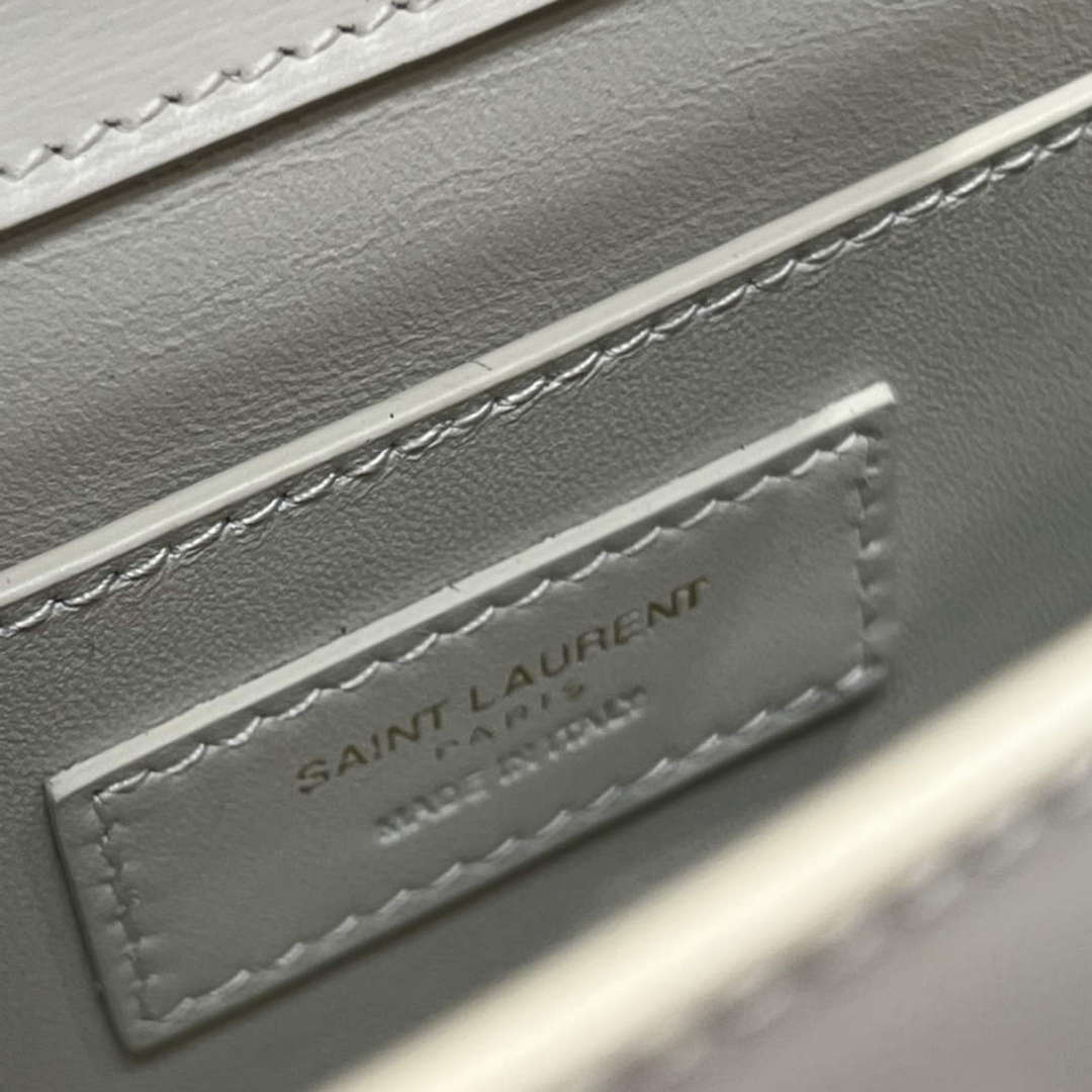 YSL 675626 Manhattan Small Shoulder Bag In Box Saint Laurent Leather White