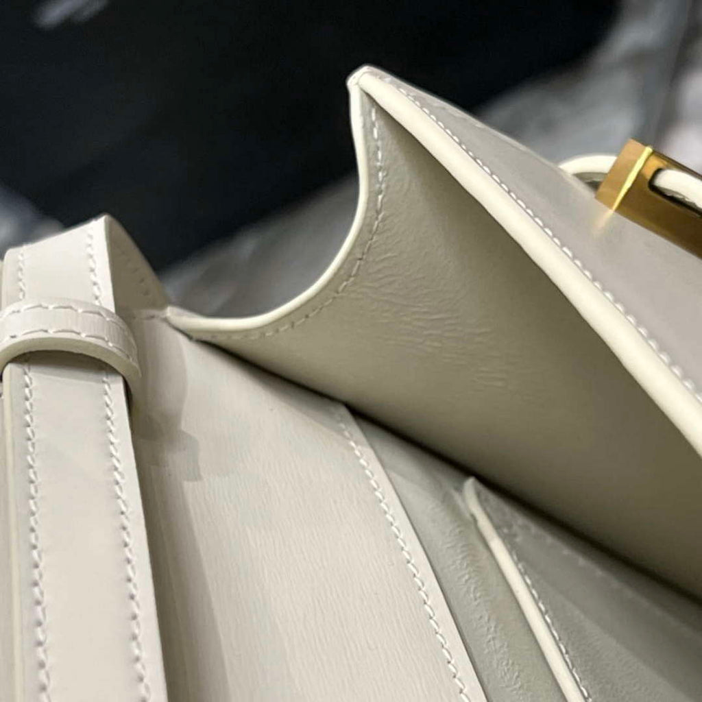 YSL 675626 Manhattan Small Shoulder Bag In Box Saint Laurent Leather White