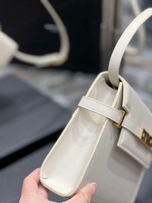 YSL 675626 Manhattan Small Shoulder Bag In Box Saint Laurent Leather White - Default Title - View 5